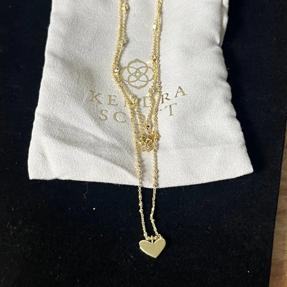 Kendra Scott Ari Heart Multi Strand Gold Layered Necklace - Picture 5 of 5